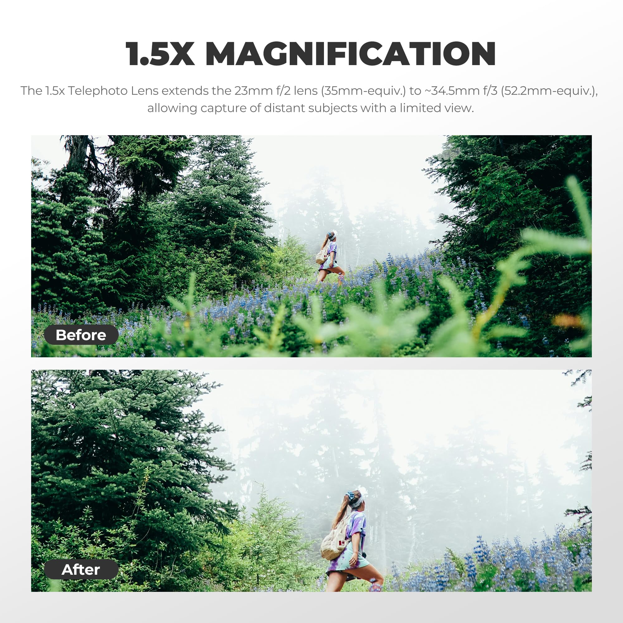 Freewell 1.5X Telephoto Lens Compatible with Fuji X100VI X100V, Enhanced Zoom and Lightweight Design - Image 3