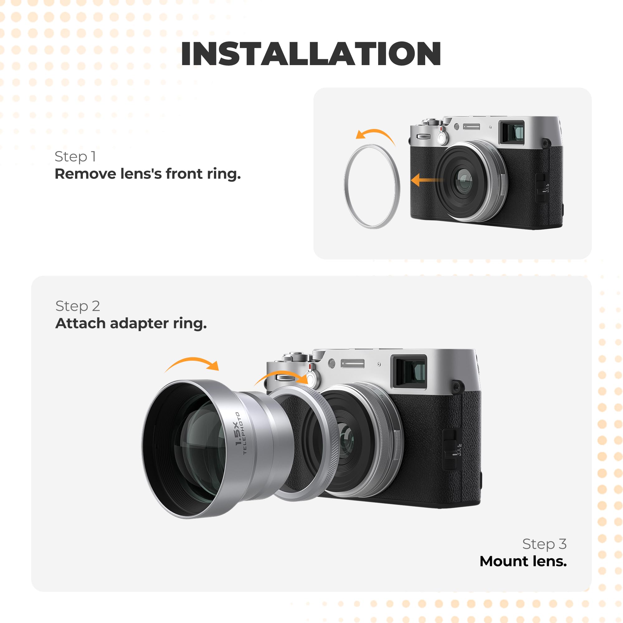 Freewell 1.5X Telephoto Lens Compatible with Fuji X100VI X100V, Enhanced Zoom and Lightweight Design - Image 5