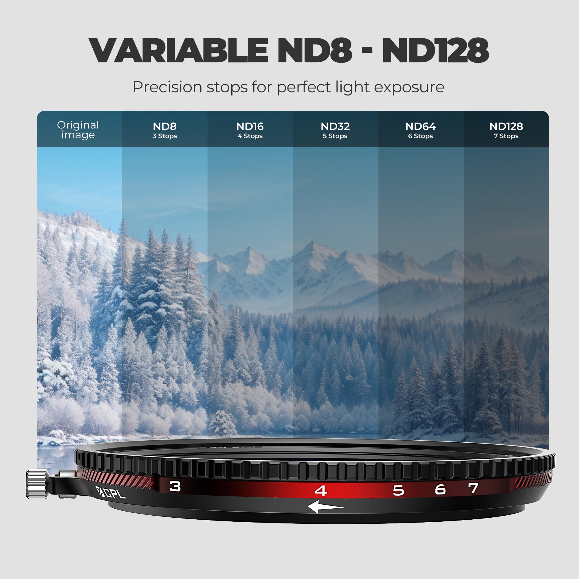 Freewell 82mm V2 Magnetic Hybrid VND/CPL 3-7 Stops Filter -Adjustable VND and CPL Filter Futureproof - Image 3