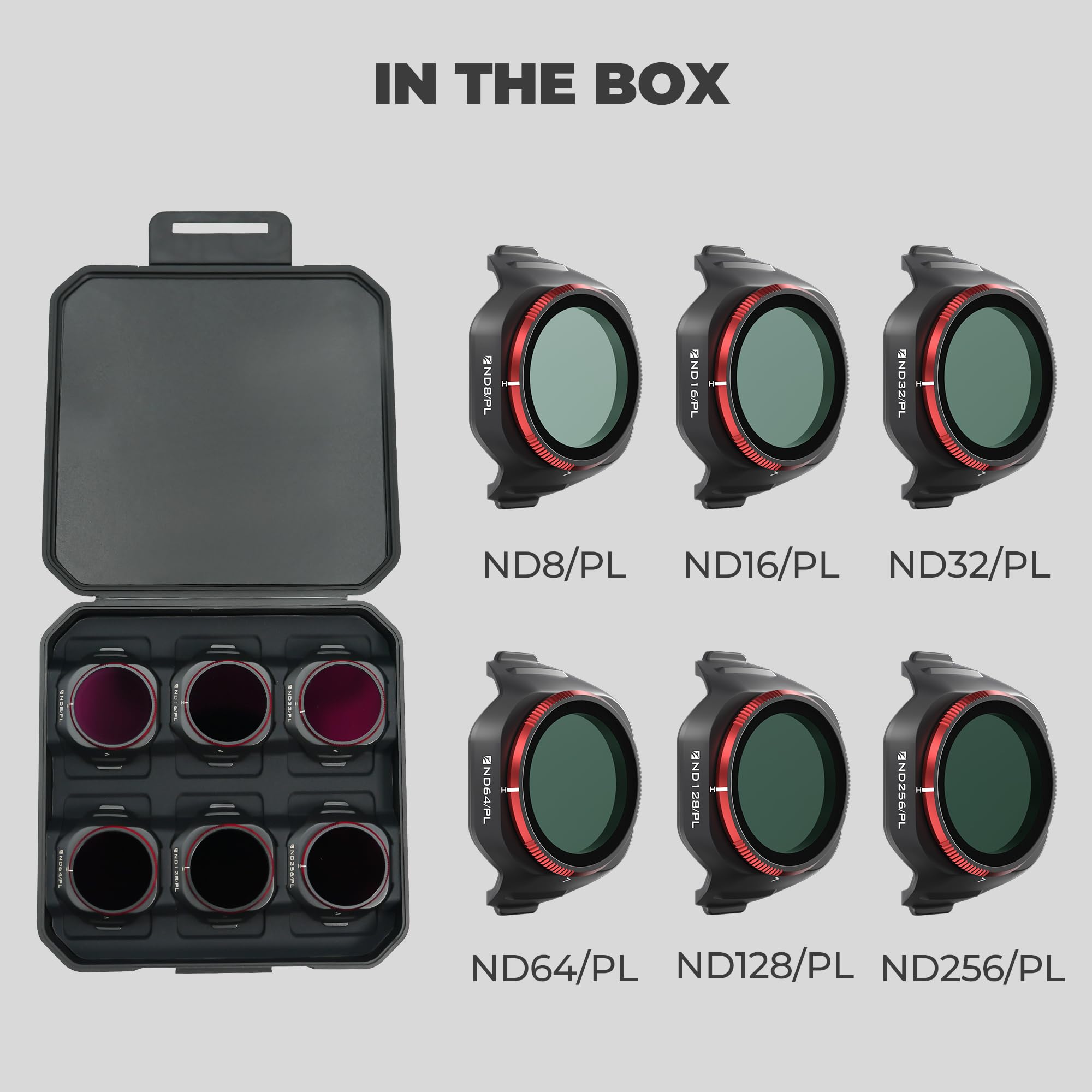 Freewell Bright Day 6-Pack ND/PL Filters for DJI Mini 5 Pro – ND8/PL, ND16/PL, ND32/PL, ND64/PL, ND128/PL & ND256/PL – Polarized Filters for Exposure Control & Glare Reduction - Image 4