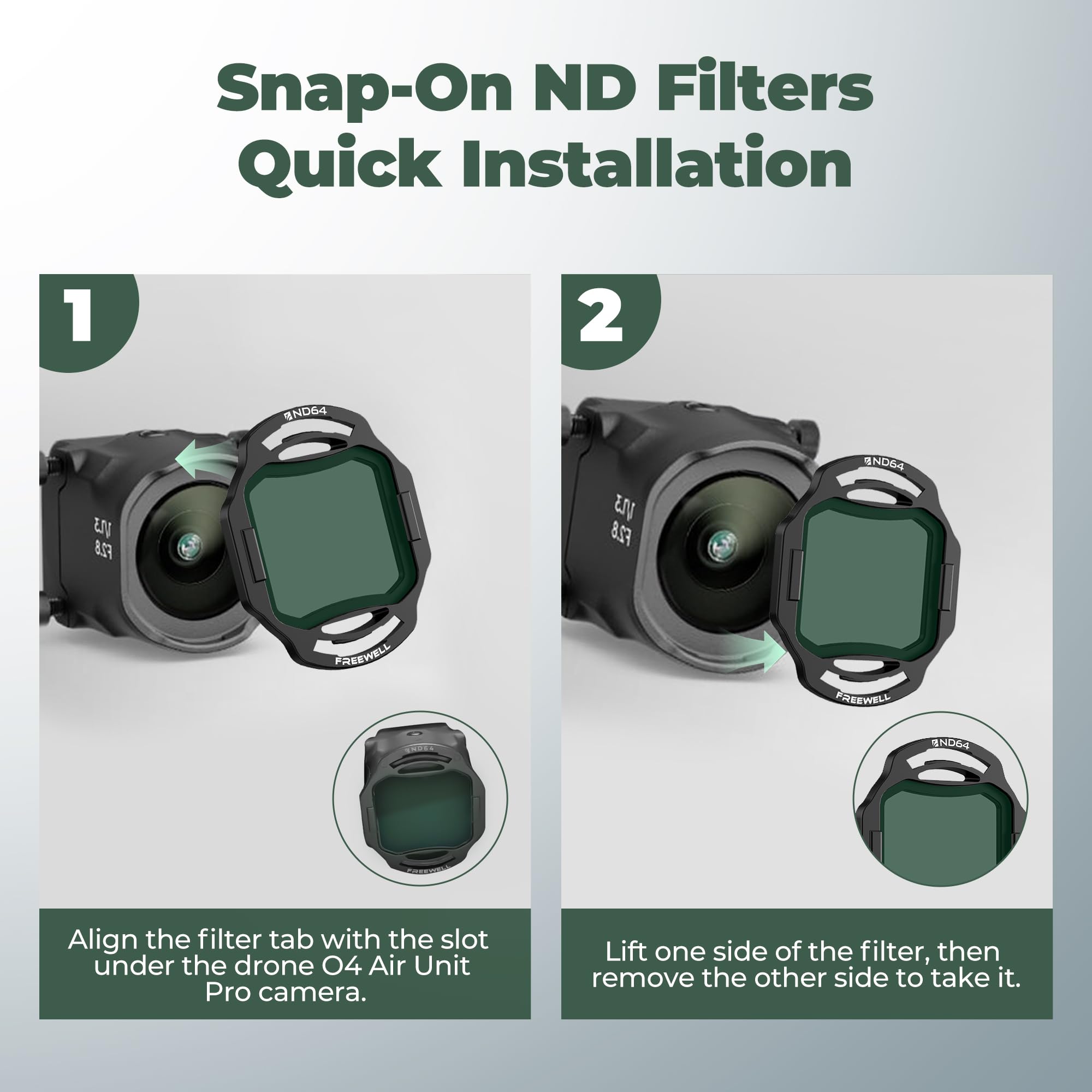 Freewell ND Filter 4-Pack for DJI O4 Air Unit Pro–ND8, ND16, ND32, ND64–Reduce Shutter Speed for Smooth, Cinematic Footage - Image 5