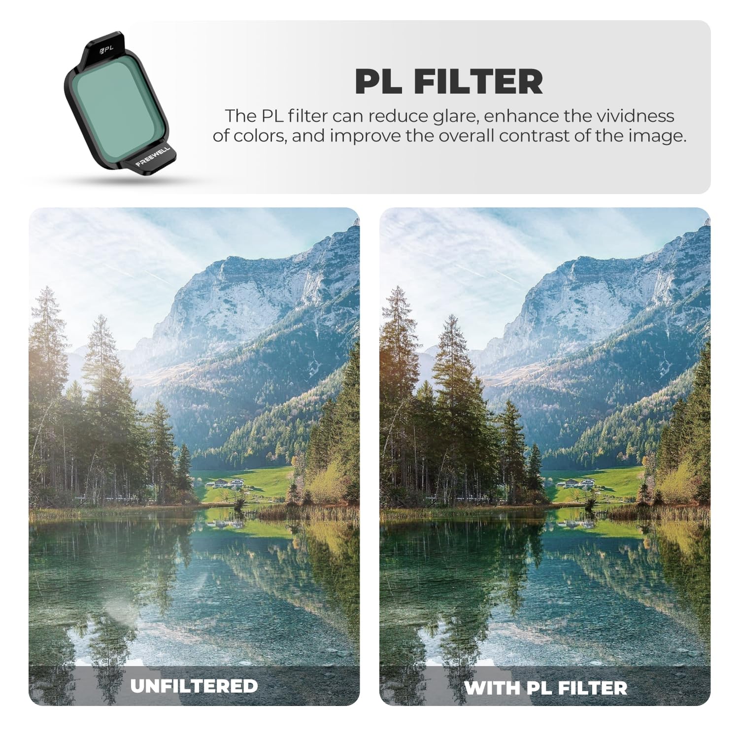 Freewell Standard Day ND Filter Kit for DJI Flip Drone – ND8, ND16, ND32, ND64, ND128, PL Filters for Light Reduction, Enhanced Colors, and Smooth Motion - Image 4