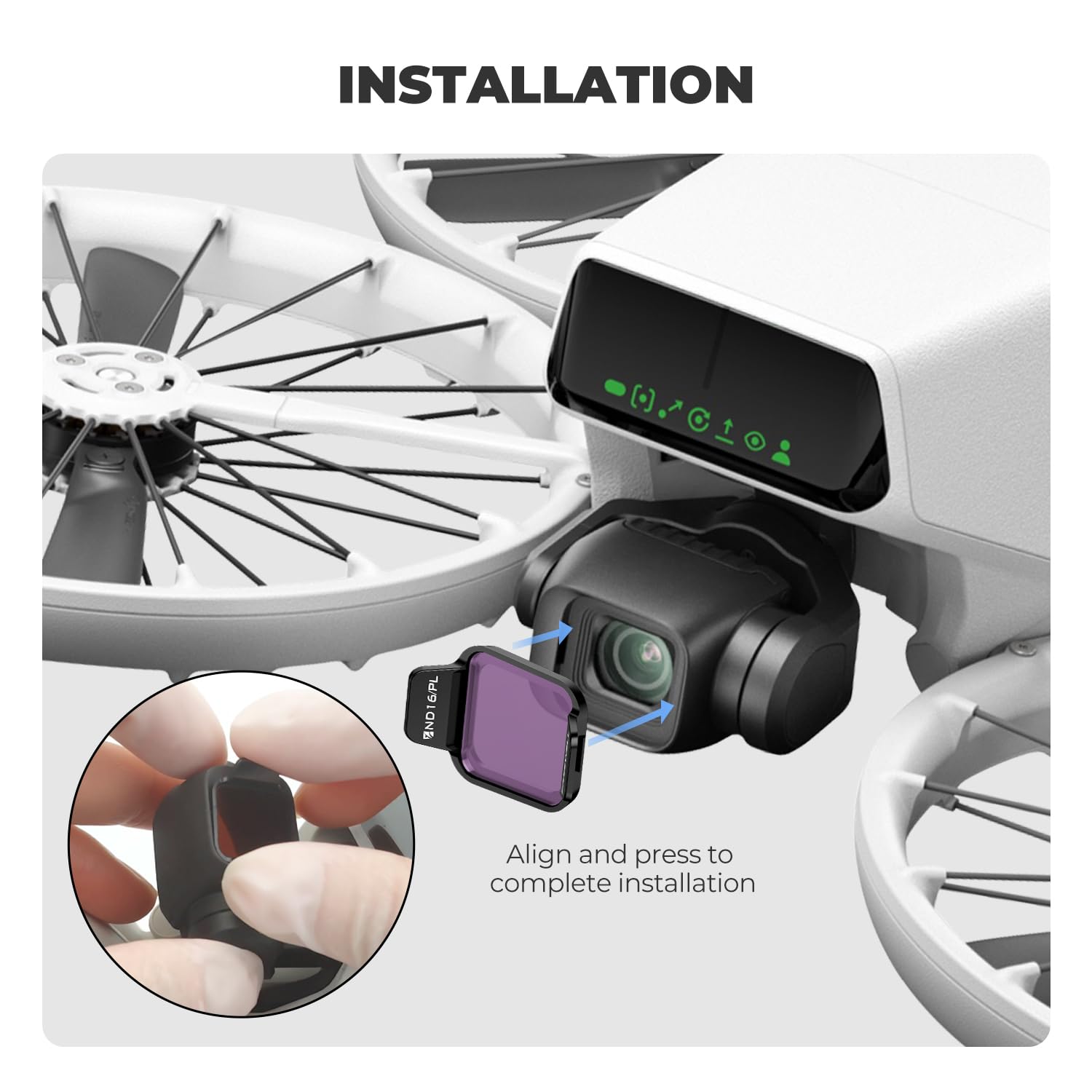 Freewell Standard Day ND Filter Kit for DJI Flip Drone – ND8, ND16, ND32, ND64, ND128, PL Filters for Light Reduction, Enhanced Colors, and Smooth Motion - Image 5