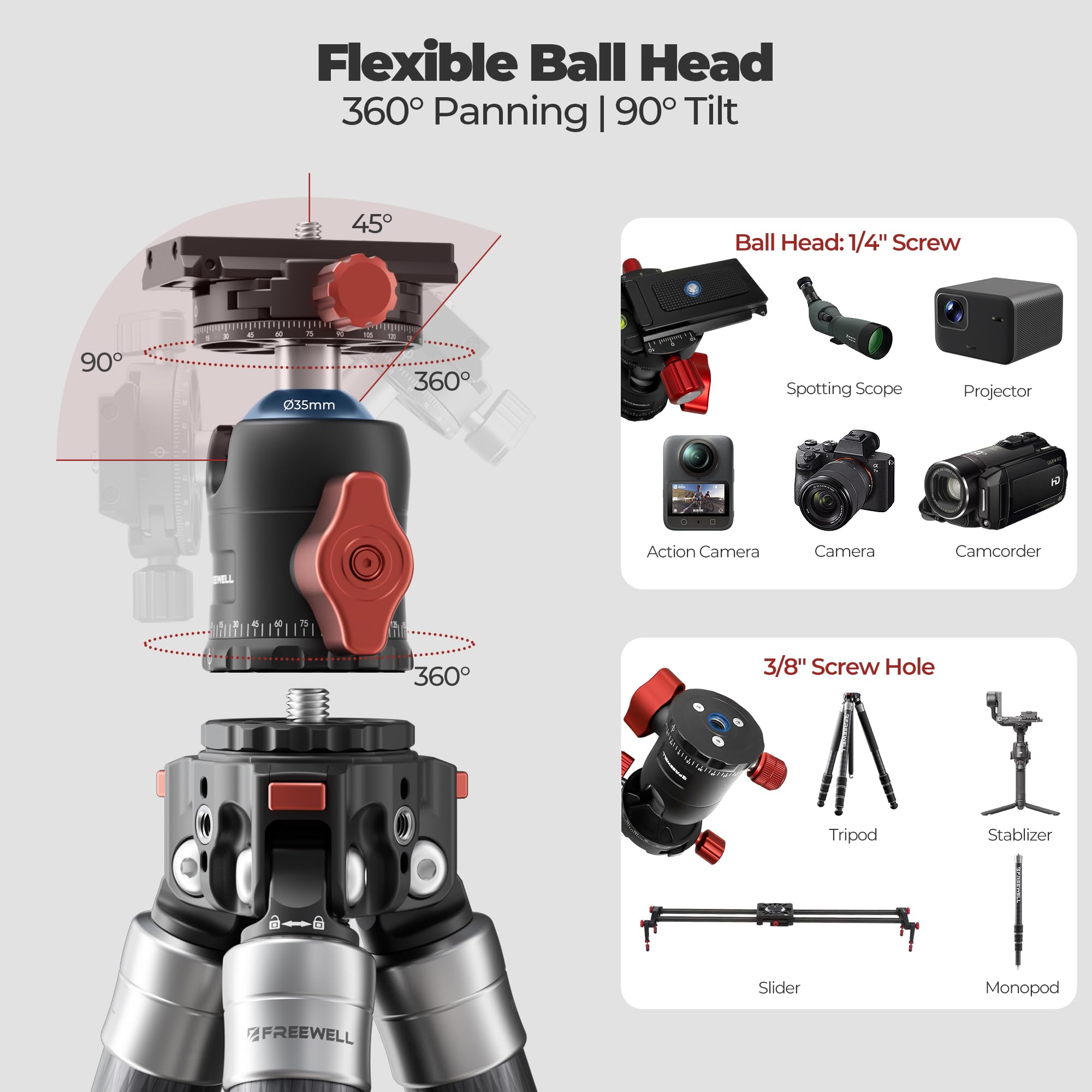 The Real Multi-Tripod 5-in-1- Carbon Fiber Design for Cameras & Smartphones, Tripod, Monopod, Trekking Pole, Desktop Mode – Up to 20kg Payload - Image 5